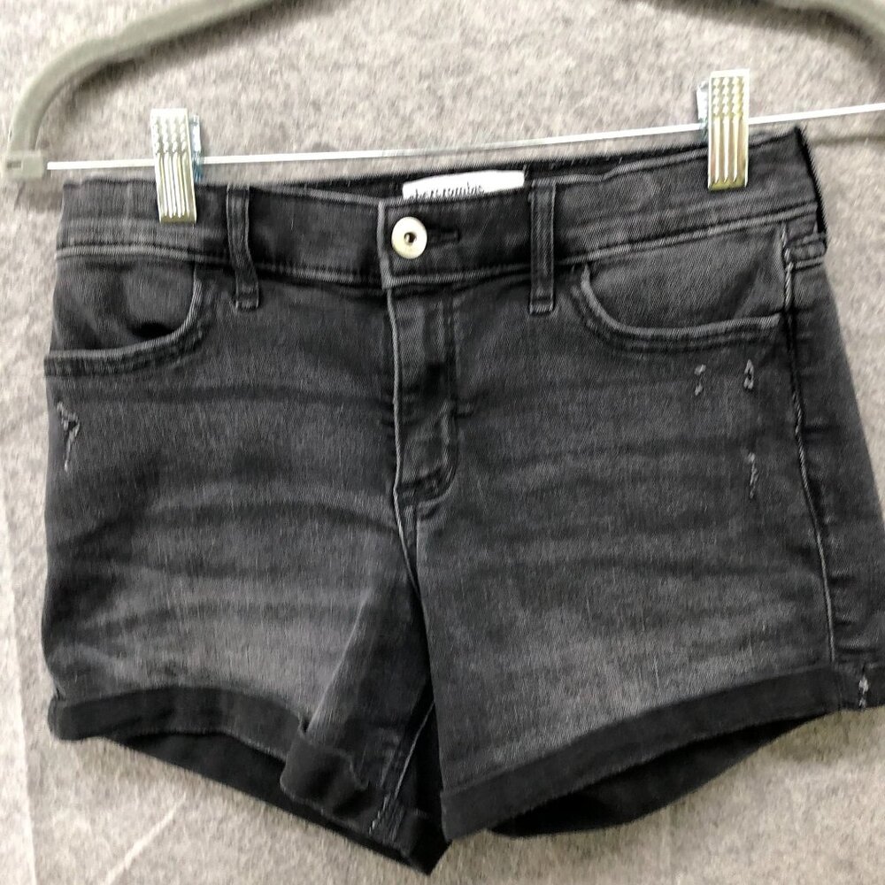 Abercrombie Kids Mid Rise Midi Short Girls Size 15/16 Black‎ Denim Jean Short - Picture 4 of 9